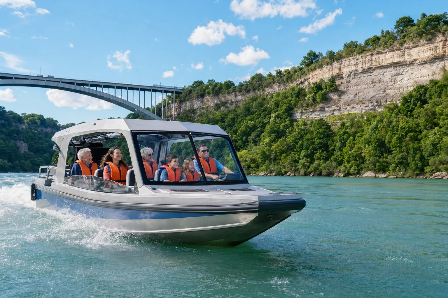 Family-friendly dry-cabin Niagara River boat ride